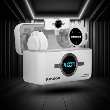 Amdox Wireless Microphone (White) – Crystal-Clear Audio for Professionals